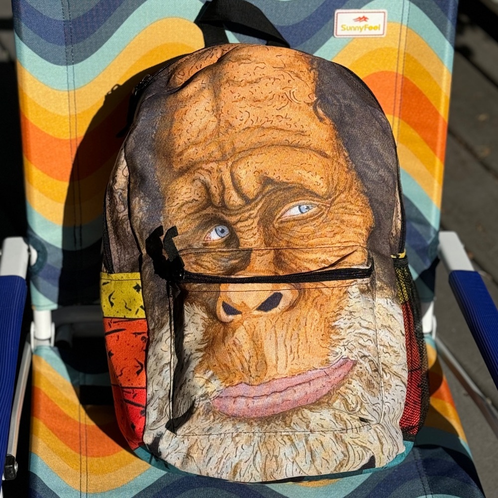 The Harry & the Hendersons Retro Watercolor Bigfoot Sunset Premium Backpack